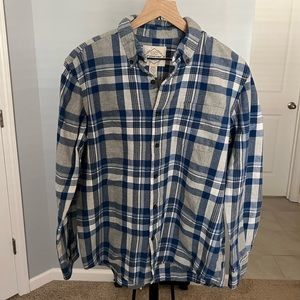 St. John’s Bay Flannel, Blue and Gray Plaid, Medium
